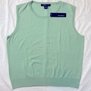 August Silk Lightweight Sleeveless Knit Top Lime Green XL